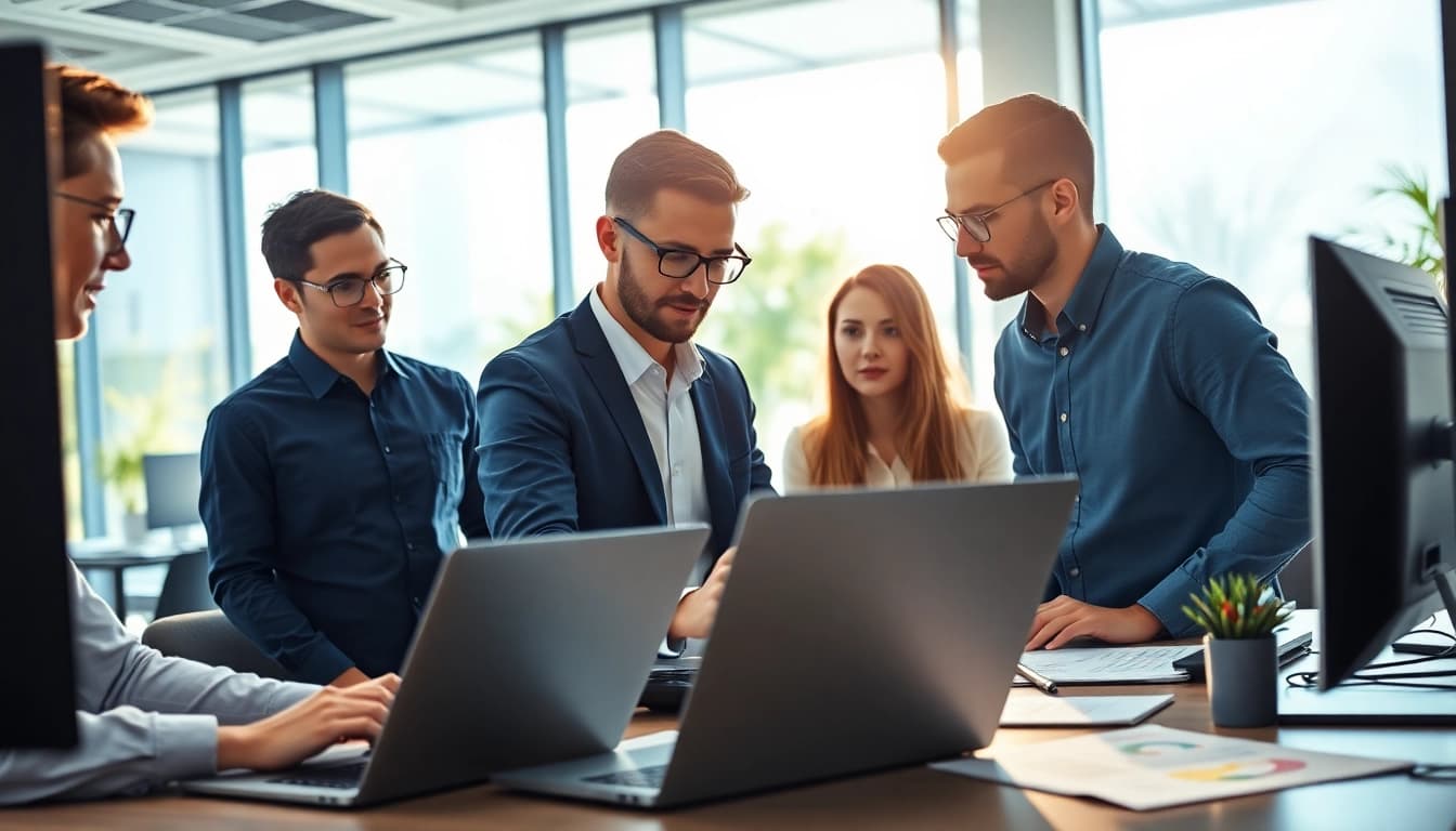 Delivering managed IT services Lakeland with a team of professionals collaborating in an efficient workspace.