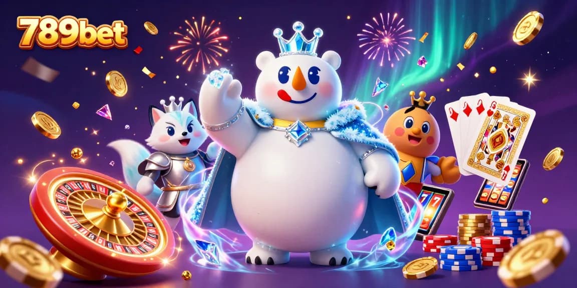 Experience thrilling gameplay at 789bet with immersive 3D casino visuals featuring a polar bear king.