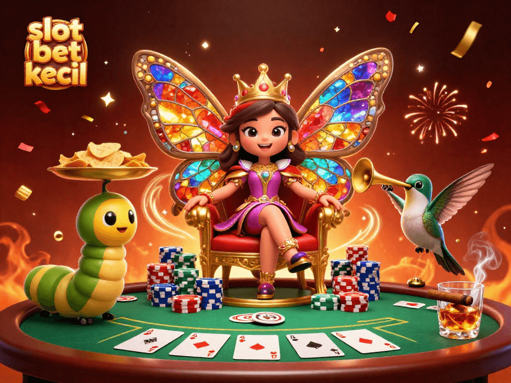 Mainkan slot taruhan kecil dengan desain yang menarik dan penuh warna, mendukung pengalaman bertaruh yang seru.