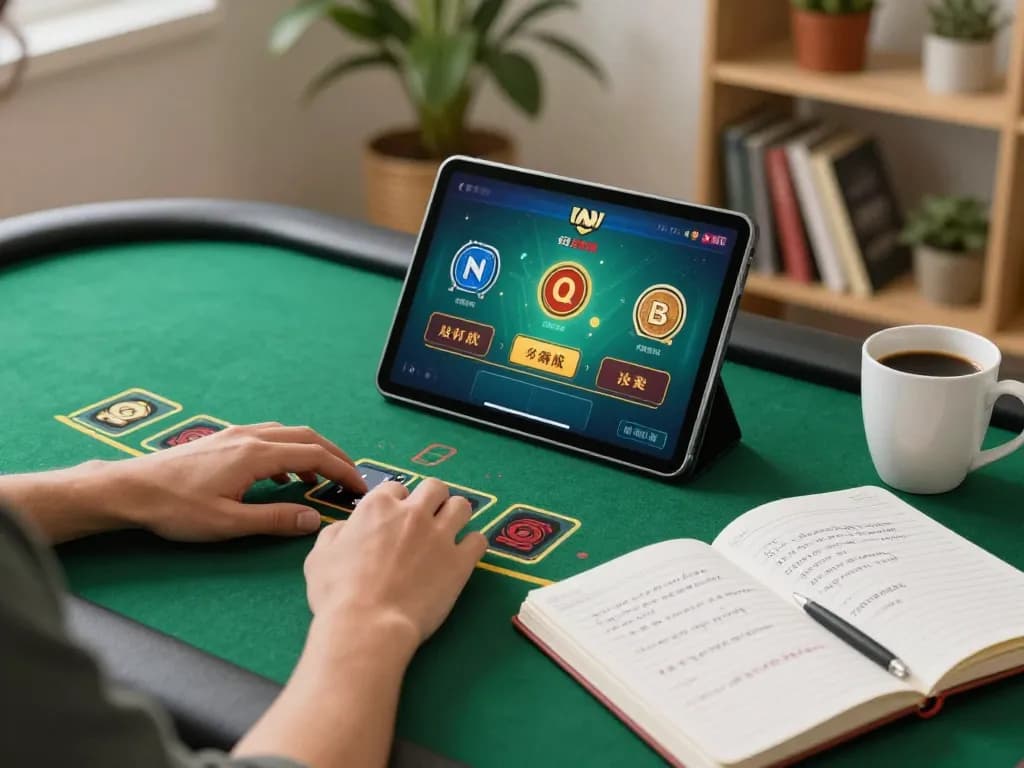 FAFA 828 player engaging in live dealer blackjack on a tablet, showcasing strategic gameplay.