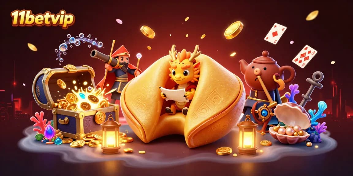 Join the action with 11betvip, unveiling treasures with wise characters in a bustling casino scene.