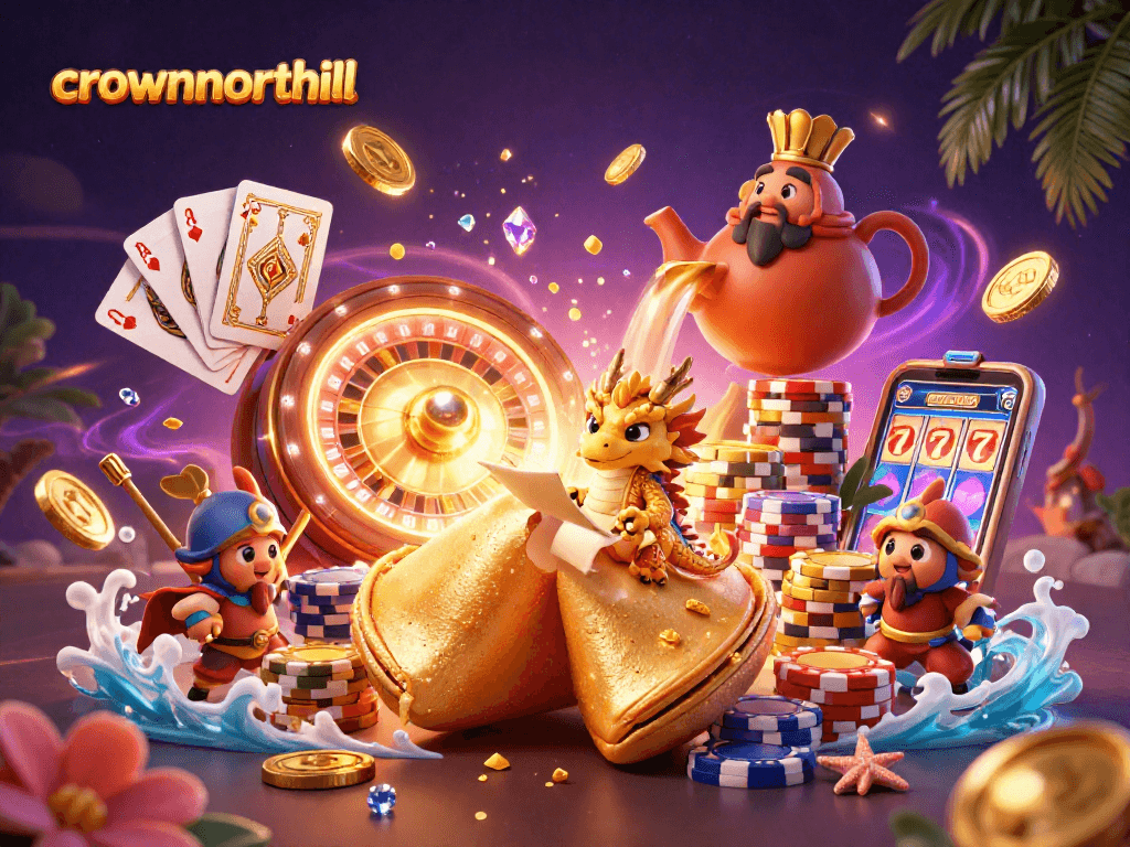 Experience the thrill of crownnorthill's bonus buy slots with fortune cookie magic and vibrant casino elements.