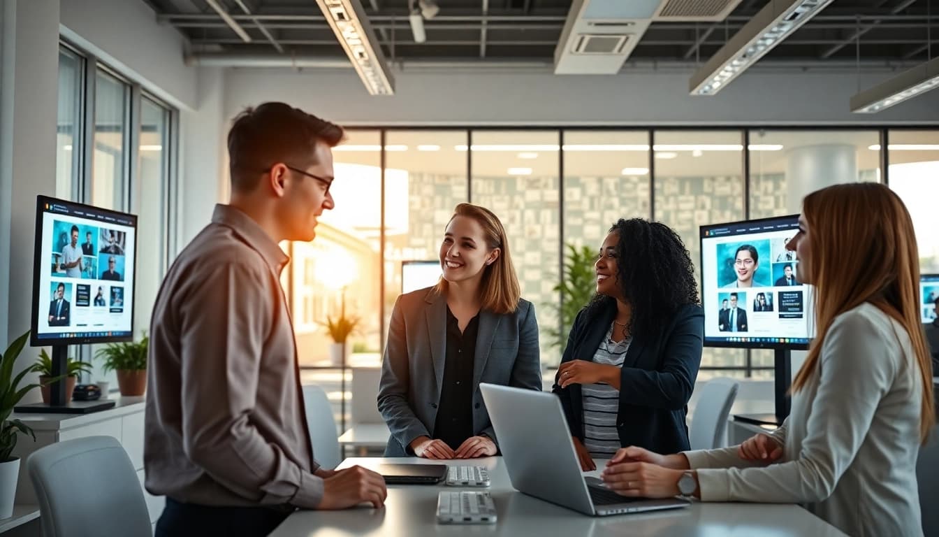 Website erstellen lassen im kreativen Austausch des Webdesign-Teams.