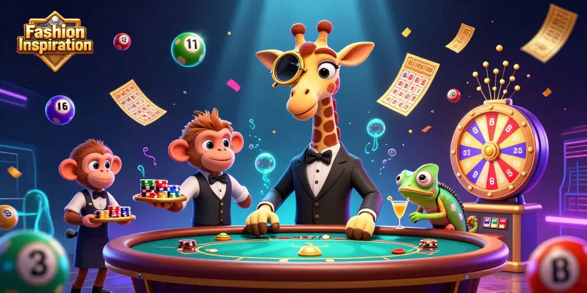 Experience the thrill of casino play with our Fashion inspiration illustration filled with vibrant gaming elements.