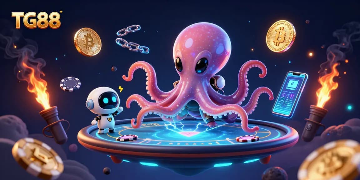 Experience exciting casino action with TG88 in a vibrant 3D alien-themed poker scene
