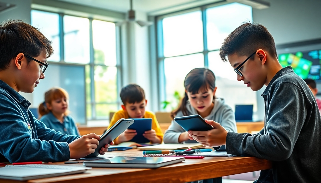 Youdao's innovative educational technology showcased in a modern classroom with students and advanced learning tools.