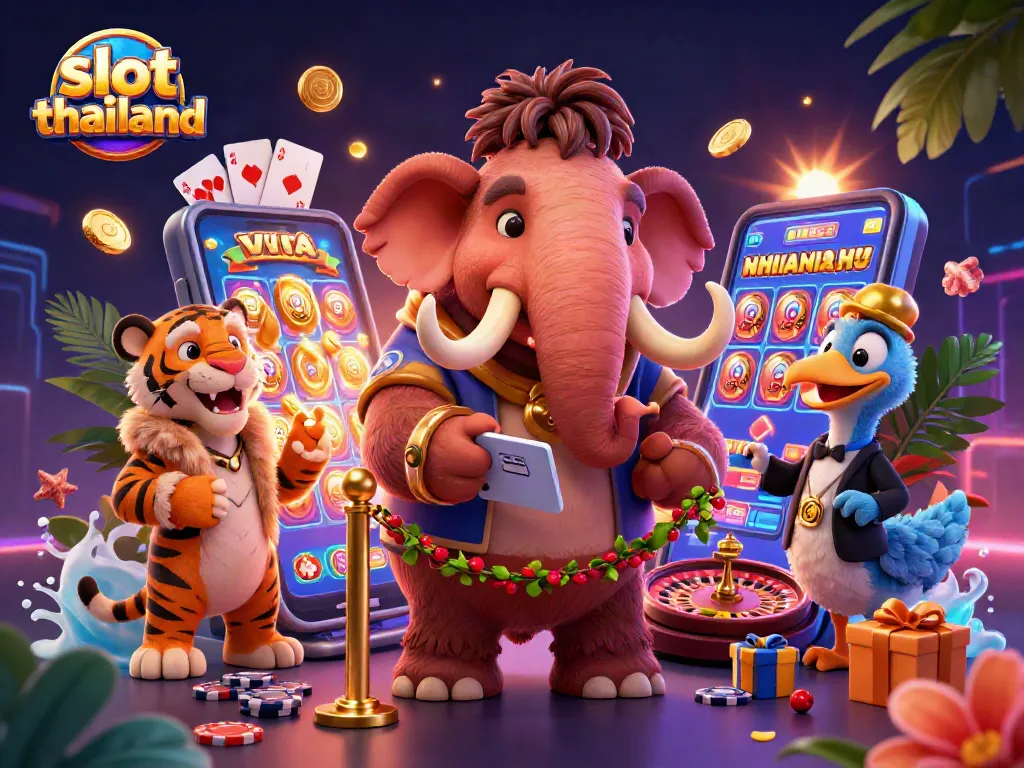 Experience thrilling gameplay with slot thailand in a vibrant casino scene featuring unique characters.