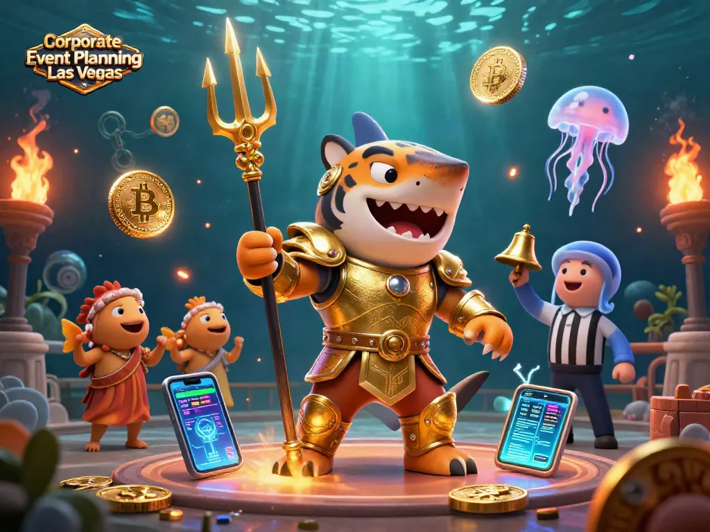 Engage in Corporate Event Planning Las Vegas with stunning visuals of a casino-themed underwater arena.