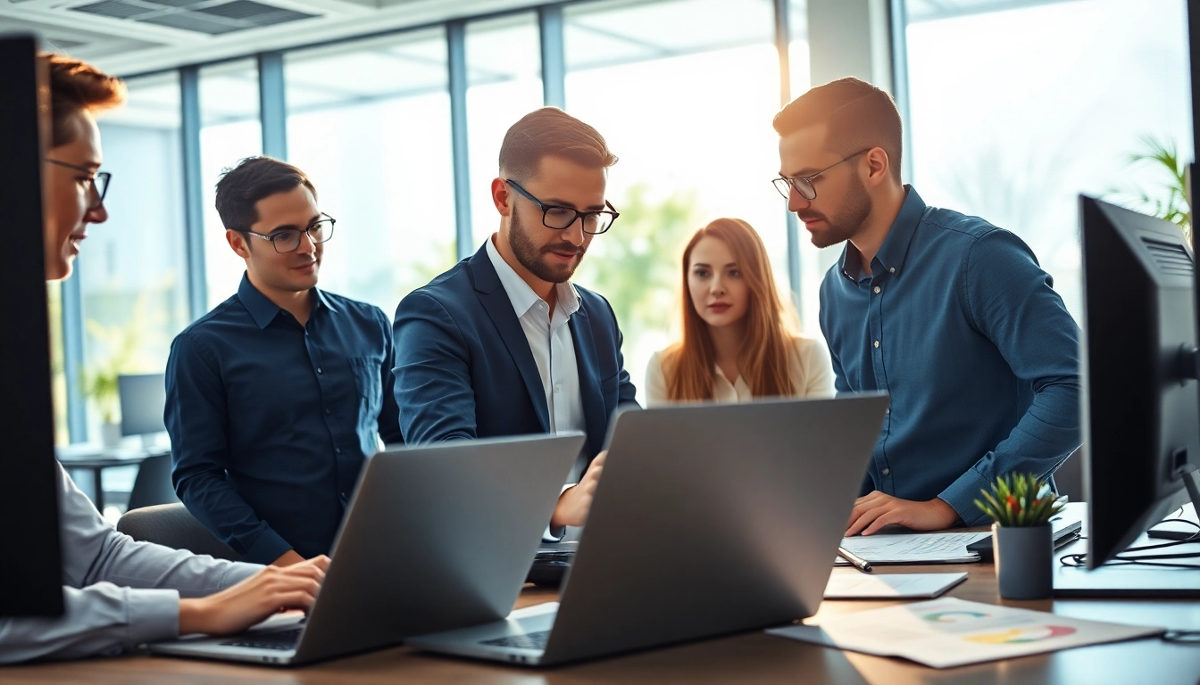 Delivering managed IT services Lakeland with a team of professionals collaborating in an efficient workspace.