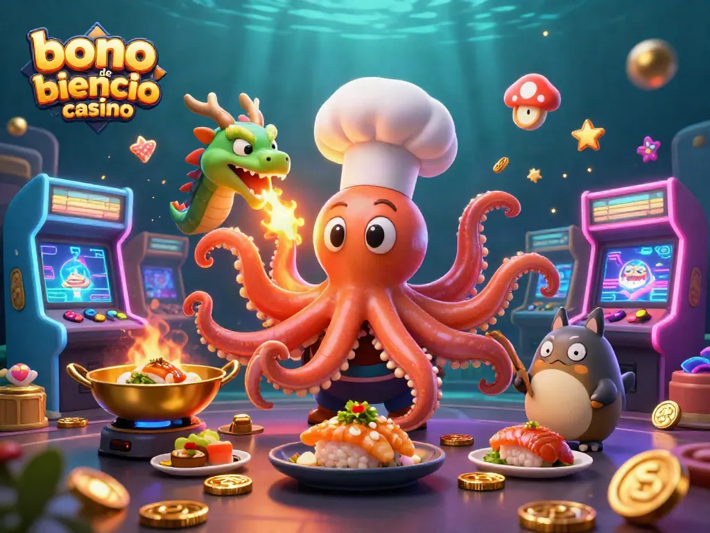 Gana con un bono de bienvenida casino en una emocionante escena de juego 3D con personajes y elementos vibrantes.
