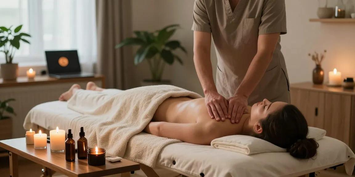 Experience 서울출장안마 in a cozy home setting with soothing massage oils, calming atmosphere, and a professional therapist.