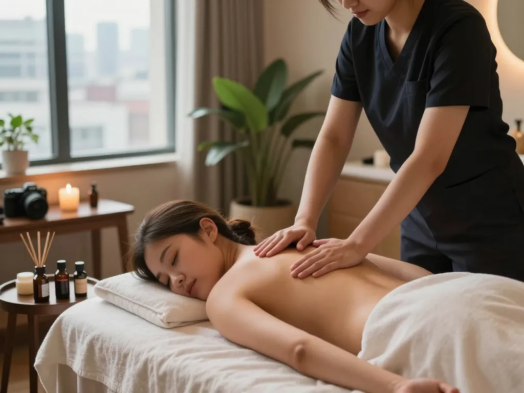 Experience the calming atmosphere of 관악스웨디시 spa with a Swedish massage session in a contemporary setting.