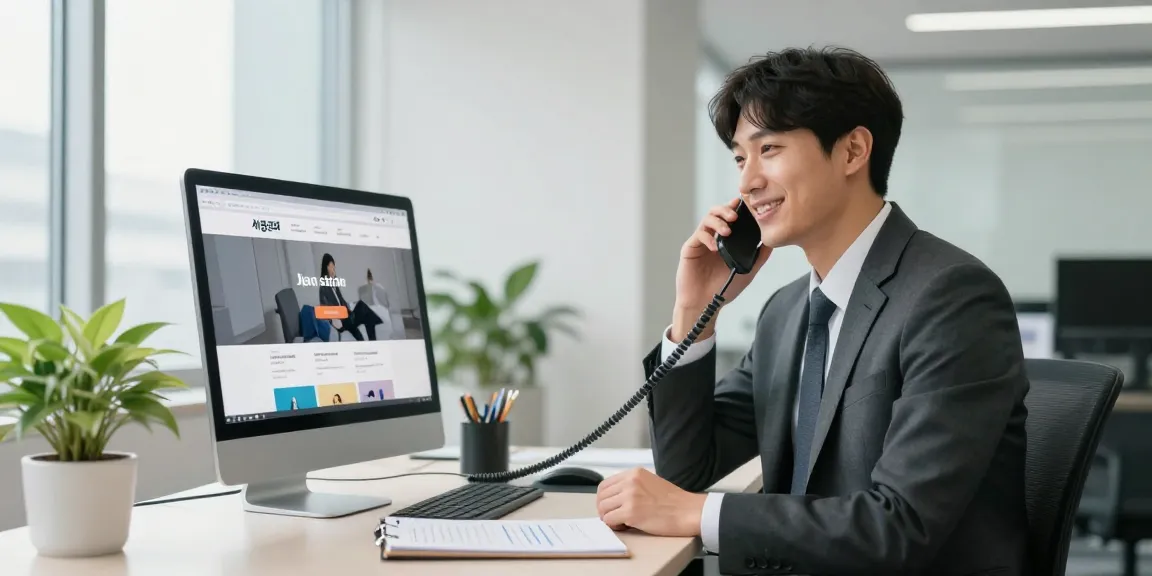 세종오피 서비스 상담을 받는 남성의 모습과 세련된 사무실 환경