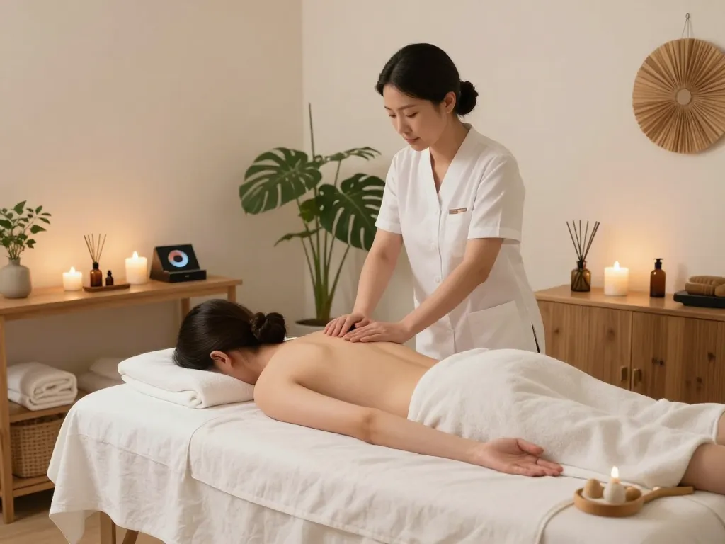 Experience the soothing 신사동마사지 treatment in a tranquil spa setting, highlighting relaxation and wellness.