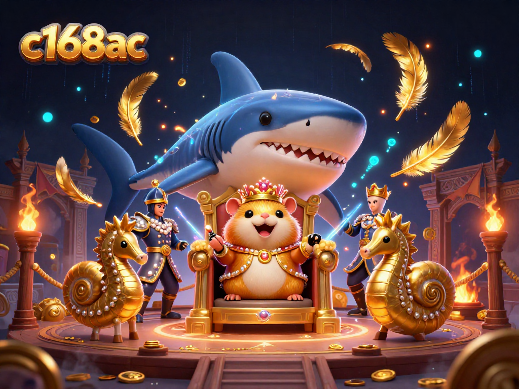Engage with the magic of c168ac as a fierce golden hamster king rules over a vibrant casino kingdom.