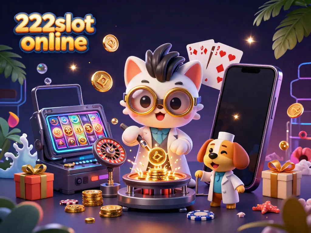Gali keseruan permainan 222slot online dengan kucing ilmuwan dan anjing asisten di lab yang penuh dengan koin emas.