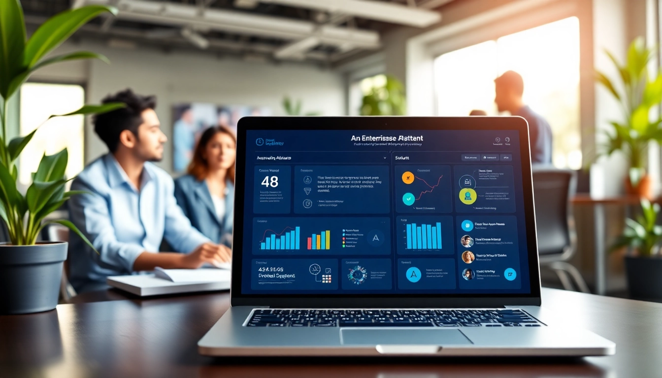Engaging interface of an enterprise assistant platform facilitating collaboration among teams.