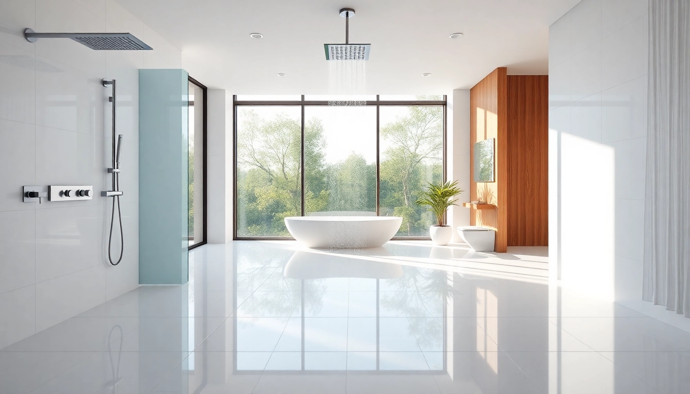 Enhance your experience with elegant showers Australia featuring sleek design and natural lighting.