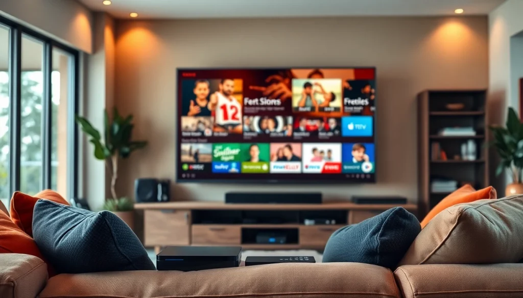 Enjoy iron IPTV services with a sleek setup in a cozy living room.