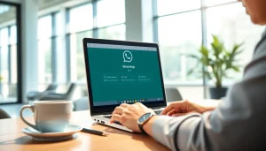 Boost customer engagement with WhatsApp Business CRM in a modern office setting.
