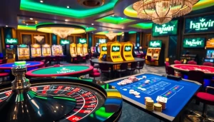 Experience the excitement of gambling at hay.win with vibrant tables and luxurious casino ambiance.