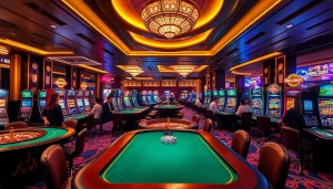 Players enjoying a lively BK8 casino experience with vibrant games and engaging tables.