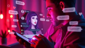 Engaging NSFW AI chat experience with a playful AI character and cozy atmosphere.