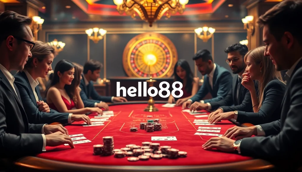 Join the excitement at hello88, exploring thrilling poker games with vibrant chips and cards.