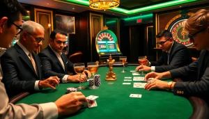 Rasakan sensasi Datukwin Alternatif di meja poker mewah dalam suasana kasino yang penuh semangat.