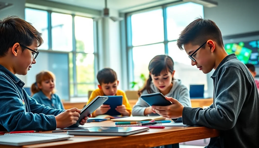 Youdao's innovative educational technology showcased in a modern classroom with students and advanced learning tools.