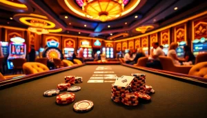Des joueurs profitent d'une partie passionnante à une table de poker d'un casino en ligne fiable, soulignant l'excitation et le professionnalisme.