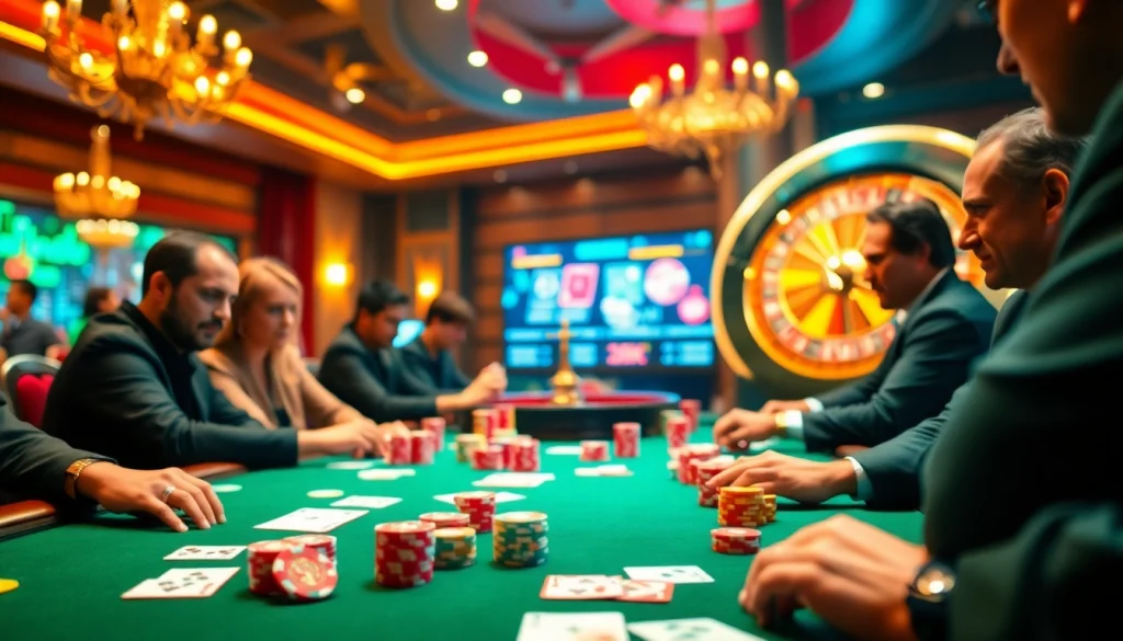 Vivez le frisson d'un casino en ligne fiable avec une scène de jeu de poker passionnante.