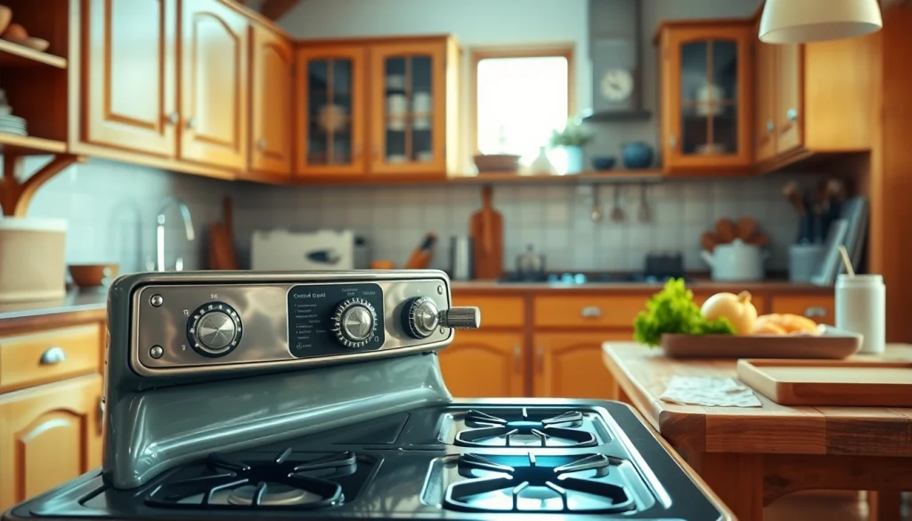 Showcasing a Retro Oven in a cozy kitchen, radiating warmth and nostalgia in the design.