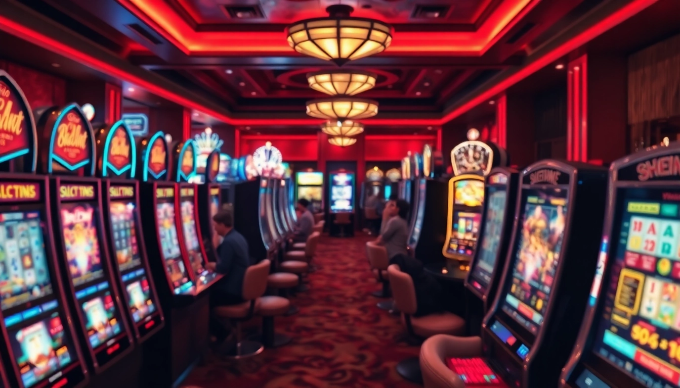 Mainkan aplikasi slot di lingkungan kasino yang menarik dan glamor.
