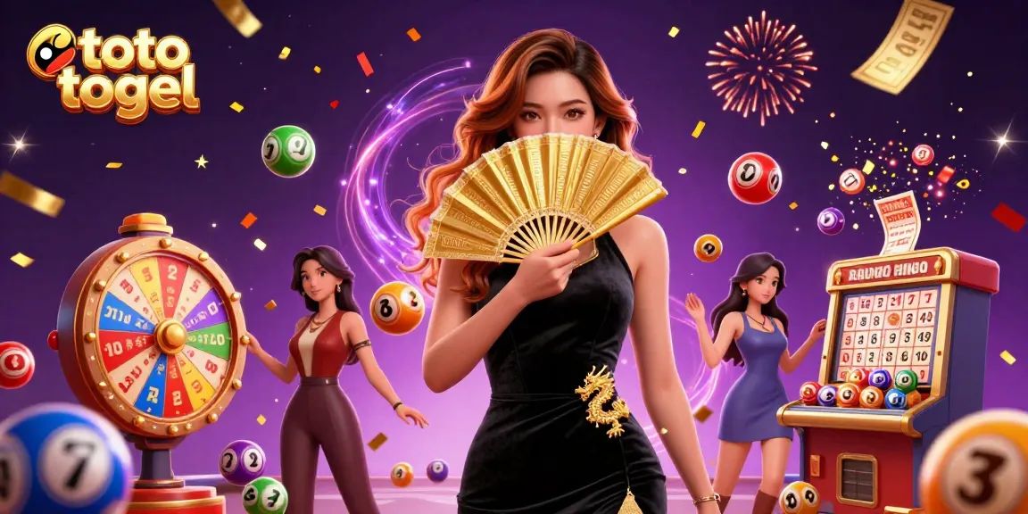 Rasakan pengalaman bermain yang menarik dengan toto togel saat bola lotere berwarna-warni menari di sekitar seorang wanita Asia yang mempesona dalam suasana kasino yang elegan.