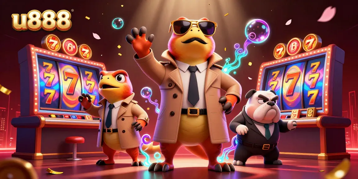 Join in the excitement at u888 as cartoon raptors try to enter the VIP casino lounge.