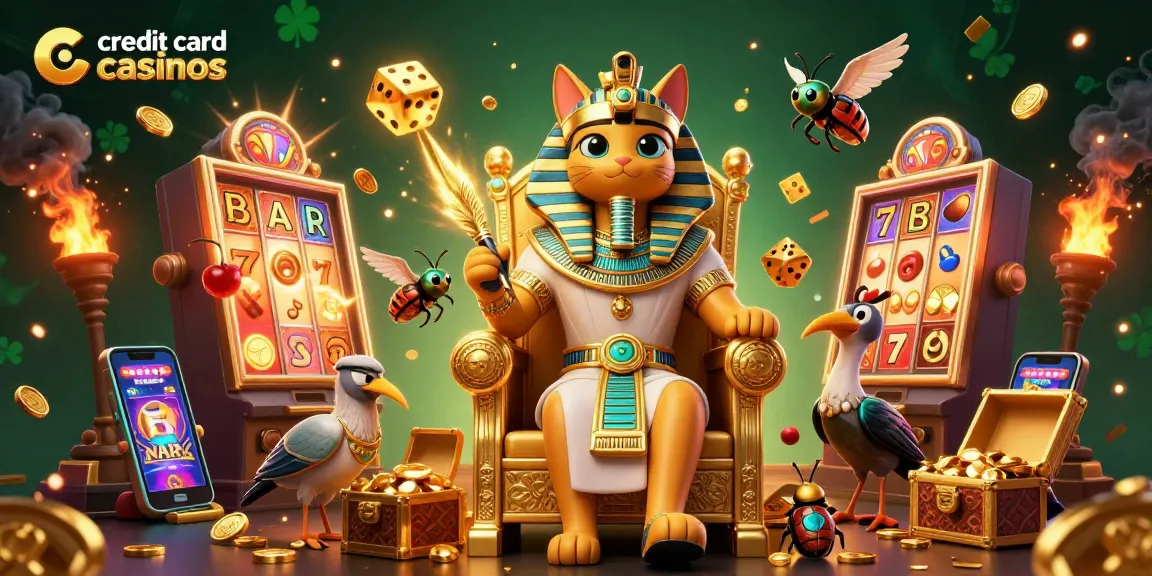 Experience the excitement of credit card casinos with vibrant characters, dynamic slots, and thrilling gameplay elements.