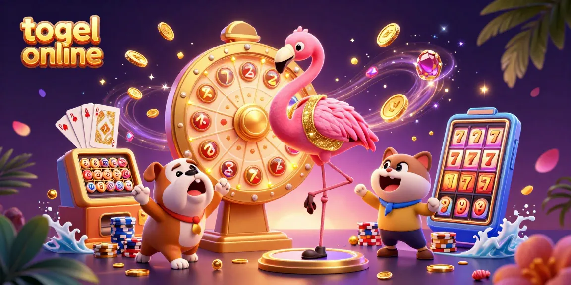 Fitur togel online dengan karakter menarik dan suasana meriah, permainan penuh peluang.