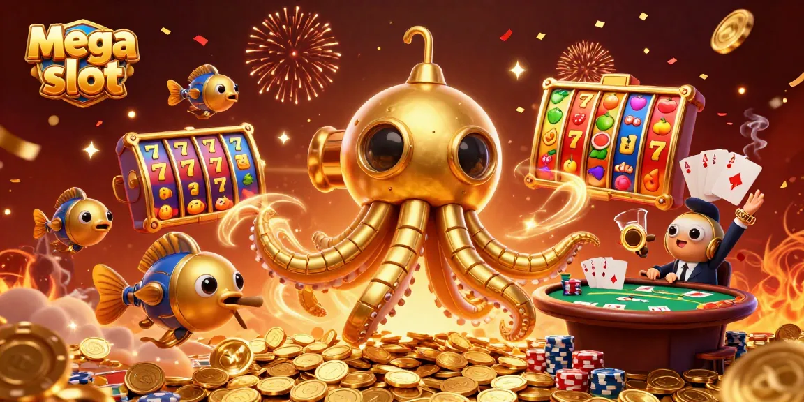 Mega slot: Menangkan jackpot di dunia slot yang kaya simbol berwarna dan koin emas berkilauan