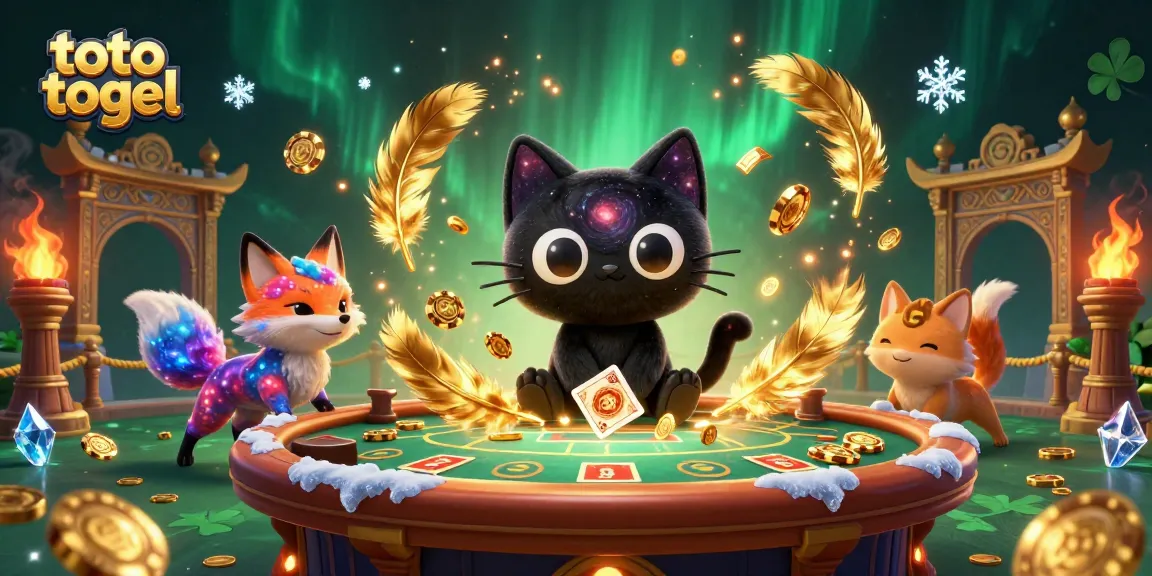 Engage in the thrilling world of toto togel at a cosmic casino with vibrant characters and gambling elements.