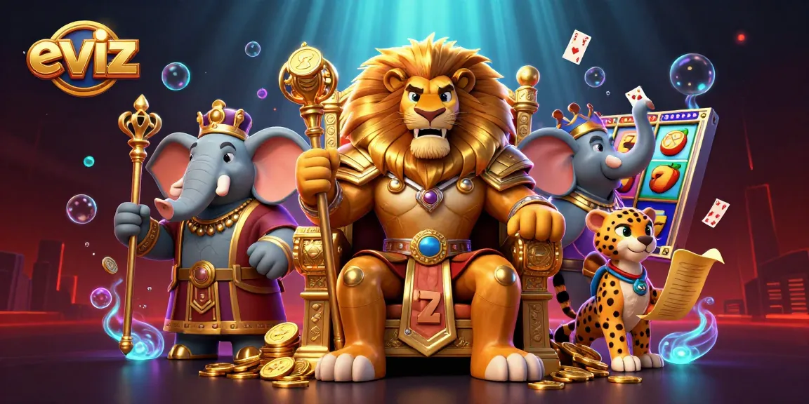 Experience the excitement of eviz in this vibrant 3D casino scene with dynamic slot elements.
