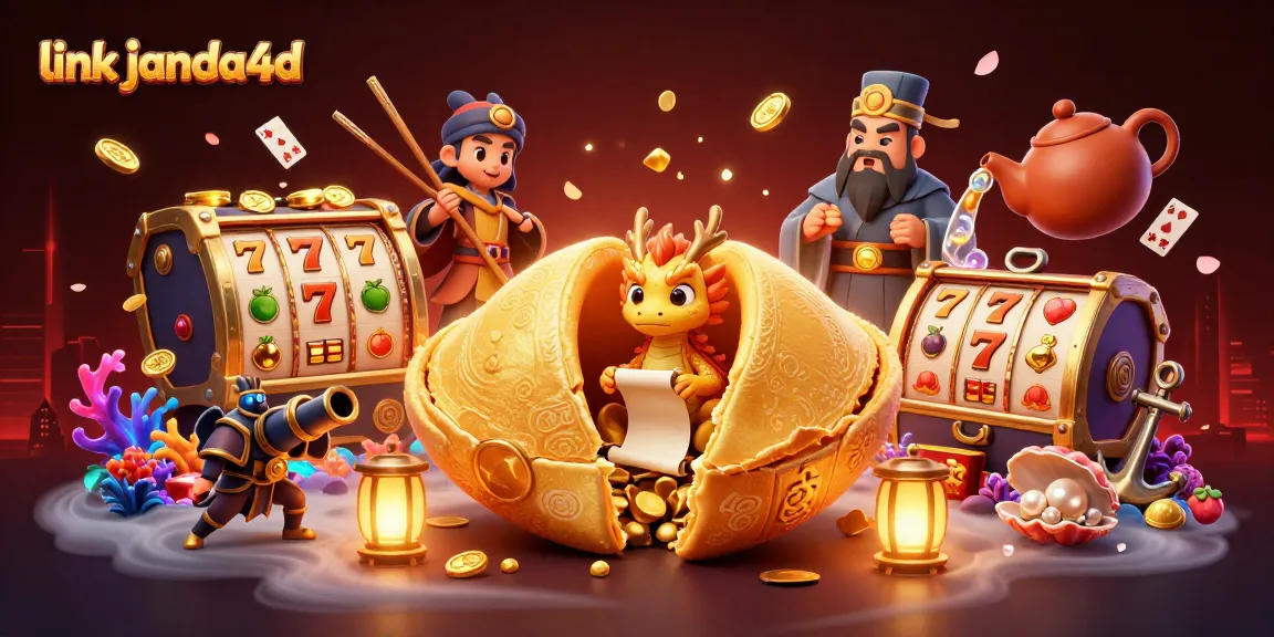 Menggali keuntungan dengan link janda4d di mesin slot, dikelilingi karakter fantastis dan perhiasan berkilau.