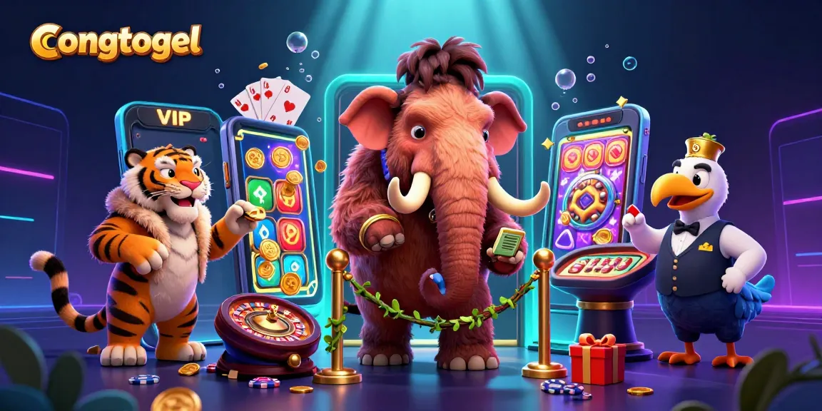 Engage in congtogel with vibrant slots, featuring a mammoth bouncer, VIP saber-tooth tiger, and dodo doorman.