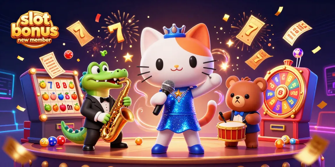 Experience the excitement of the slot bonus new member as animated characters celebrate jackpots and prizes.
